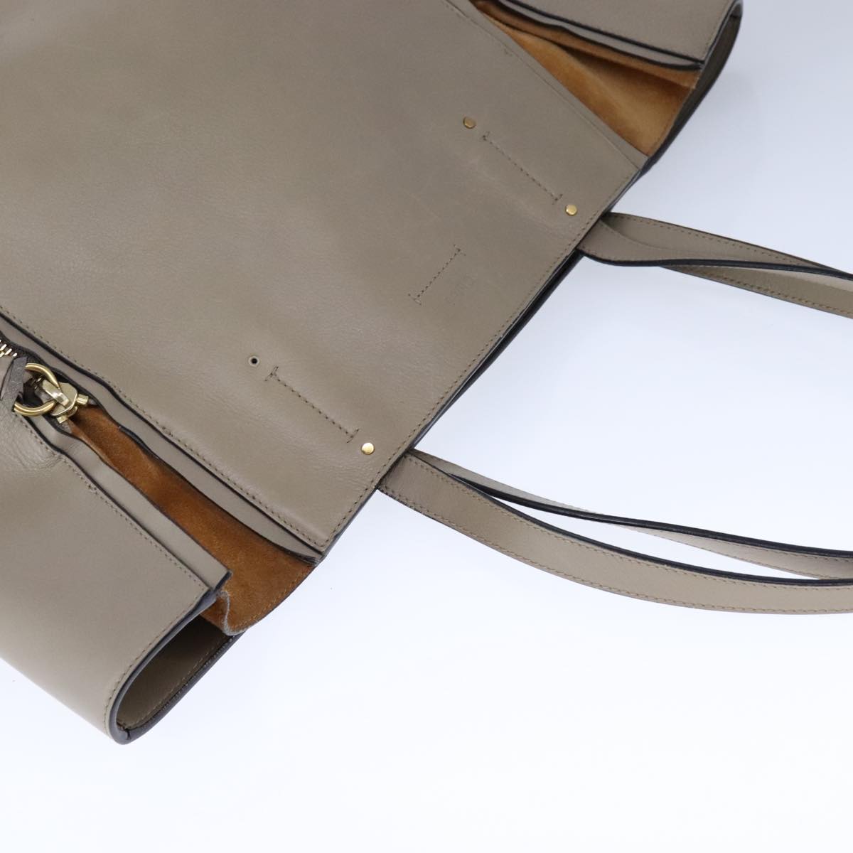 Chloe authentic luxury tote bag Beige leather craftsmanship