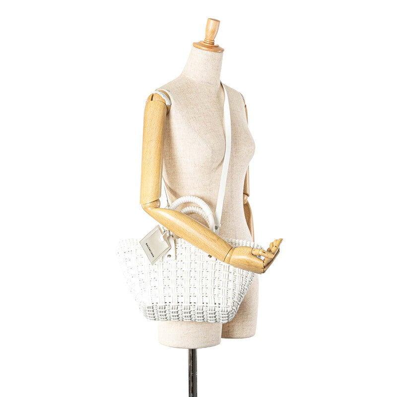 Side view of Balenciaga handbag White premium designer bag